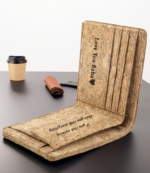 Lightweight, durable, and stylish! Our Personalized Cork Wallet is a slim vegan design perfect for holding coins, cards, and IDs—an ideal eco-friendly gift for birthdays or holidays! #SlimWallet #SustainableGifts #EcoVeganWallet #CorkLeatherGoods #MinimalistGifts #GreenFashion #ConsciousLiving #GiftIdeasForAll