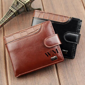 Upgrade his style with our Personalized Crocodile-Style Vegan Leather Wallet. Featuring a trifold design, zipper closure, and multiple card slots, it’s a luxurious and practical gift for him. #MensWallet #VeganLeather #GiftForHim #CrocodileStyle #StylishClutch #TrifoldWallet #LuxuryGift #MensAccessories