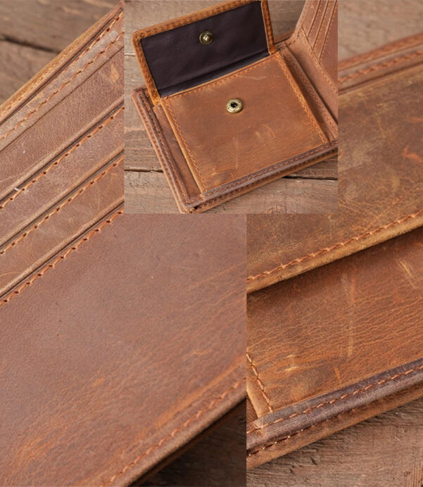 Sustainable style for modern needs! Our Personalized Crazy Horse Wallet with RFID blocking is made from full grain leather, with coin and card storage—perfect Christmas surprise. #EcoFriendlyGifting #SustainableStyle #LuxuryMensWallet #RFIDSecureGift #CustomWallet2025 #VintageInspired #ChristmasGiftIdeas #FullGrainLove