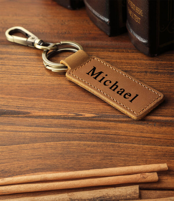 Tough, stylish, and meaningful—our Crazy Horse Leather Keychain with custom engraving is handmade for everyday adventures. Choose from 5 unisex colors for the perfect personal gift. #HandmadeLuxury #LeatherKeychain #GiftForEveryone #CustomMade #PersonalTouch #EngravedGift #CowhideGoods #TrendingGifts