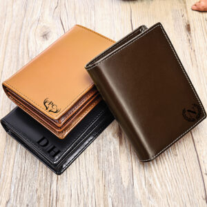 A timeless gift for him: handcrafted leather wallet made from Italian full grain leather. RFID blocking and personalization included. Tags: #MensGift #LuxuryWallet #RFIDLeatherWallet #DadGift #CustomLeather #HandmadeForHim