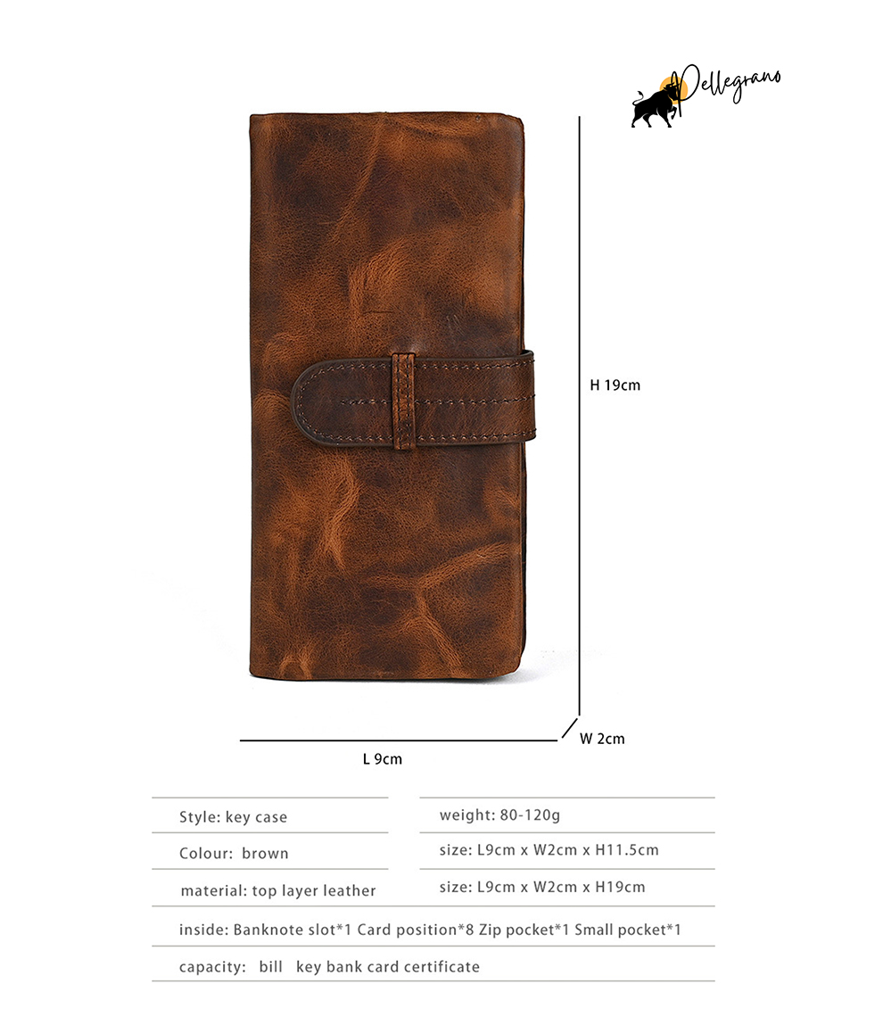 Elegance meets tradition in this Personalized Vintage Leather Long Wallet. Crafted from Crazy Horse Leather, each piece is custom-made with your name for a truly unique gift. Handmade to perfection, it's a classy choice for him or her. #CustomWallet #VintageLeather #GiftForHim #GiftForHer #LeatherGoods #HandmadeGift #LuxuryAccessories #PersonalizedStyle