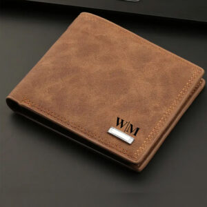 Upgrade his essentials with this Retro Vegan Leather Wallet. Personalized and featuring a slim bifold design, it’s the ultimate card holder and cash carrier—eco-friendly and stylish! #MinimalistAccessories #MensStyle #EcoFriendlyWallet #CustomGiftForHim #VintageMensWallet #SustainableEssentials #XmasGiftIdeas #SlimWalletTrend